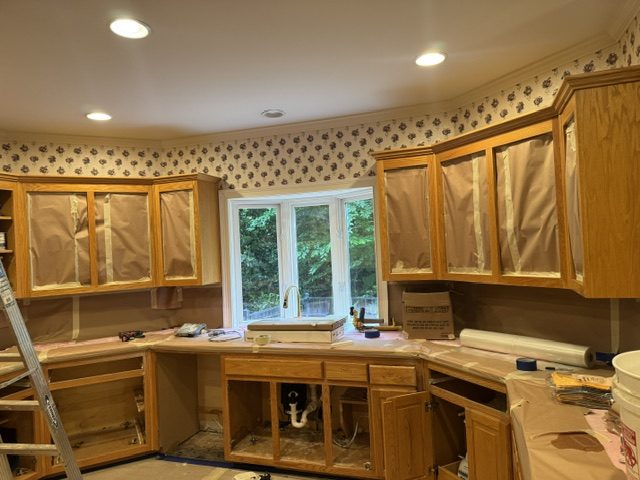 Oak cabinets, before conversion in Alpharetta GA — AAA Construction Services