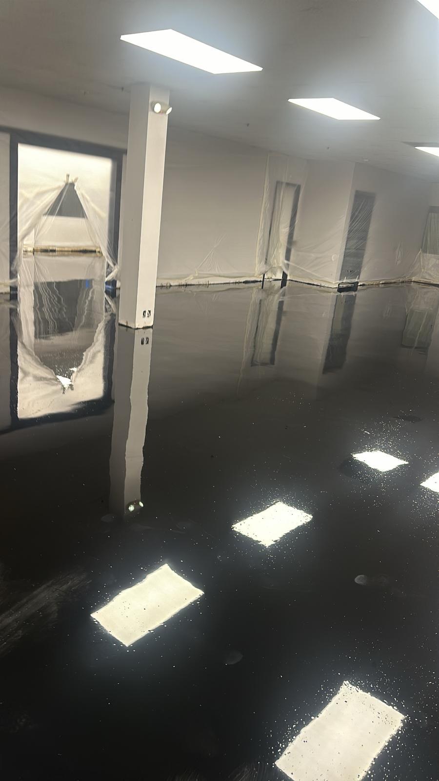 Black gloss epoxy, commercial suite in Roswell GA — AAA Construction Services