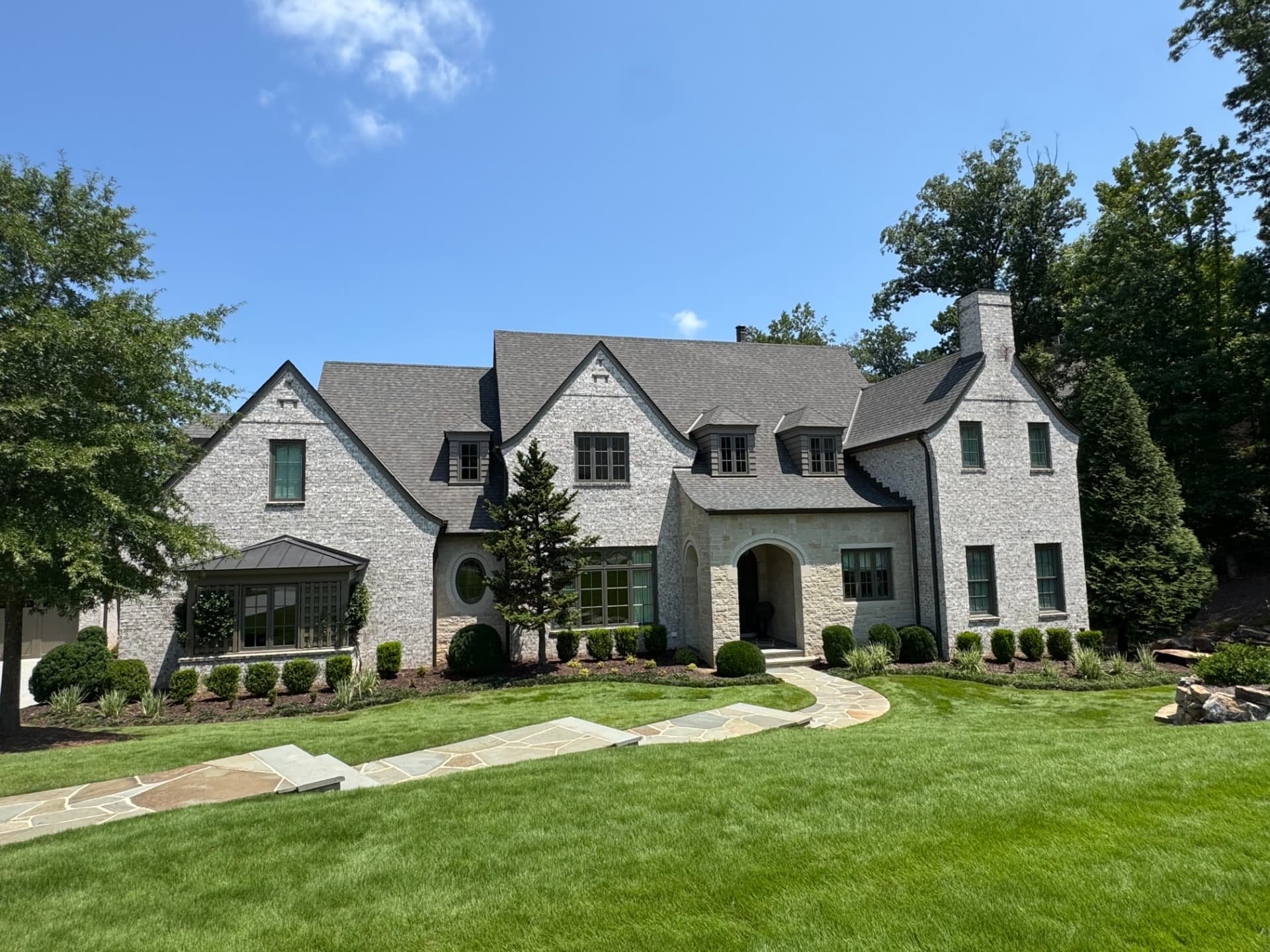 Exterior trim, wood & siding repaint — front elevation in Cumming GA — AAA Construction Services